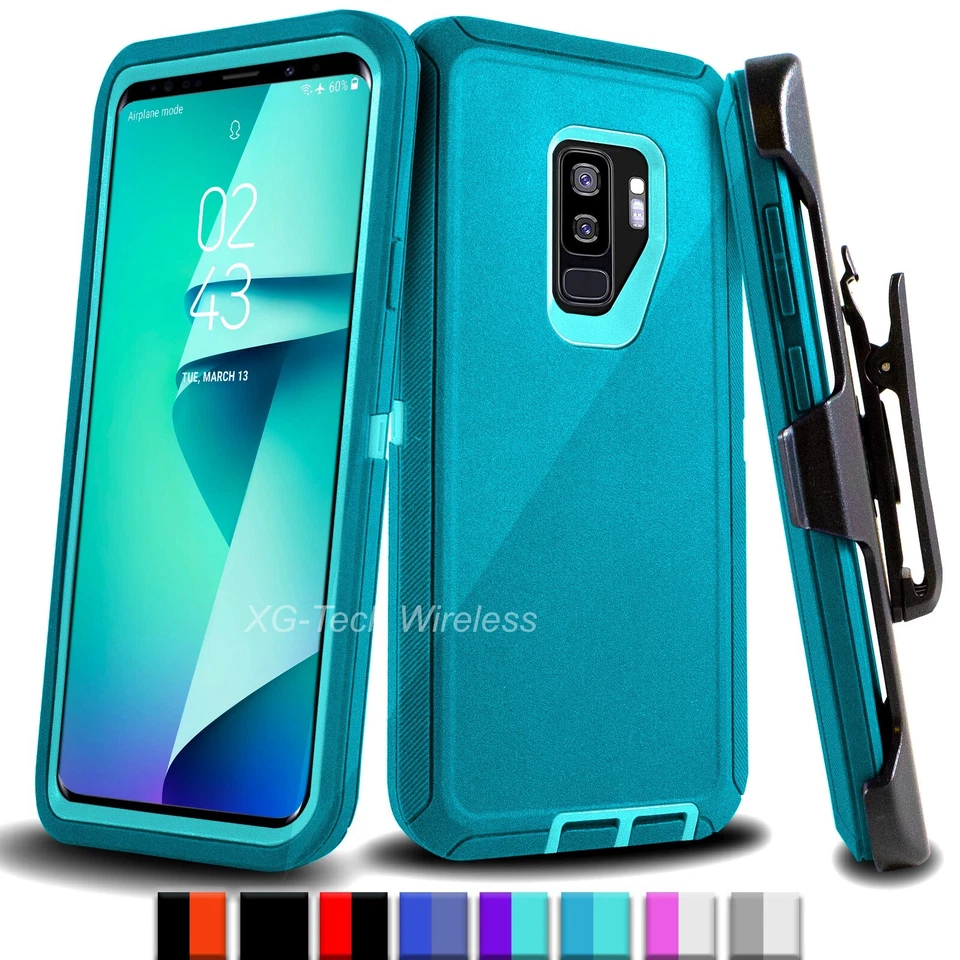 Funda resistente resistente a prueba de golpes con clip para cinturón para Samsung Galaxy S9 S9 Plus Foto 1 de 4