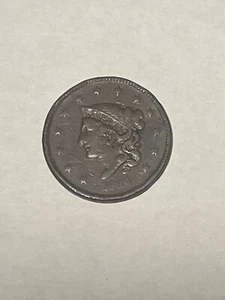 1836 N-2 R-2  Coronet Head Large Cent Coin 1c - Picture 1 of 4