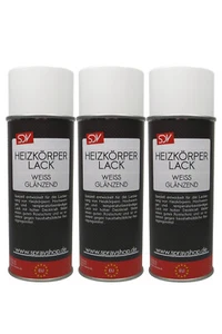 3x HEIZKÖRPERLACK SPRAY RAL9010 weiss glänzend 400ml Acryllack SCHNELLTROCKNEND - Bild 1 von 2