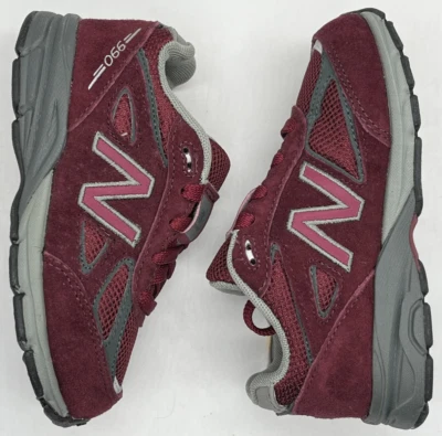 New Balance 990v4 Niño Borgoña KJ990BYI Talla 9 M Nuevo sin caja 990 Gamuza Correr Foto 1 de 4