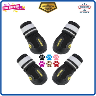 QUMY Dog Shoes – Waterproof, Anti-Slip Boots for Large Dogs, Size 8, All-Weather