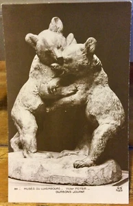 Art RPPC Victor Peter BEAR CUBS Playing Oursons Jouant Musée Luxembourg Museum - Bild 1 von 2