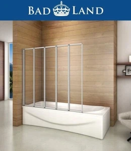 Badewannenabtrennung 120x140 5-teilig ! Faltwand Duschabtrennung Glas Klarglas - Bild 1 von 11
