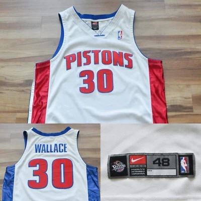 Camiseta deportiva Rasheed Wallace Detroit Pistons Nike Dri-Fit auténtica blanca para hombre 48 XL Foto 1 de 4