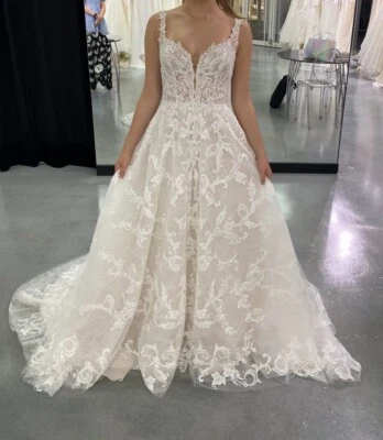 Vestido de novia Justin Alexander 88241, Chantilly encaje arena/marfil/desnudo talla 16 (MUESTRA) Foto 1 de 4