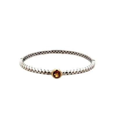 Brazalete con bisagras T&C Town & Country de plata de ley y citrino de 6 3/4"! 103 Foto 1 de 4