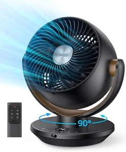 11" Desk Air Circulator Fan with Remote, 4 Speeds, Quiet, 8H Timer, Oscillating - Picture 1 of 7