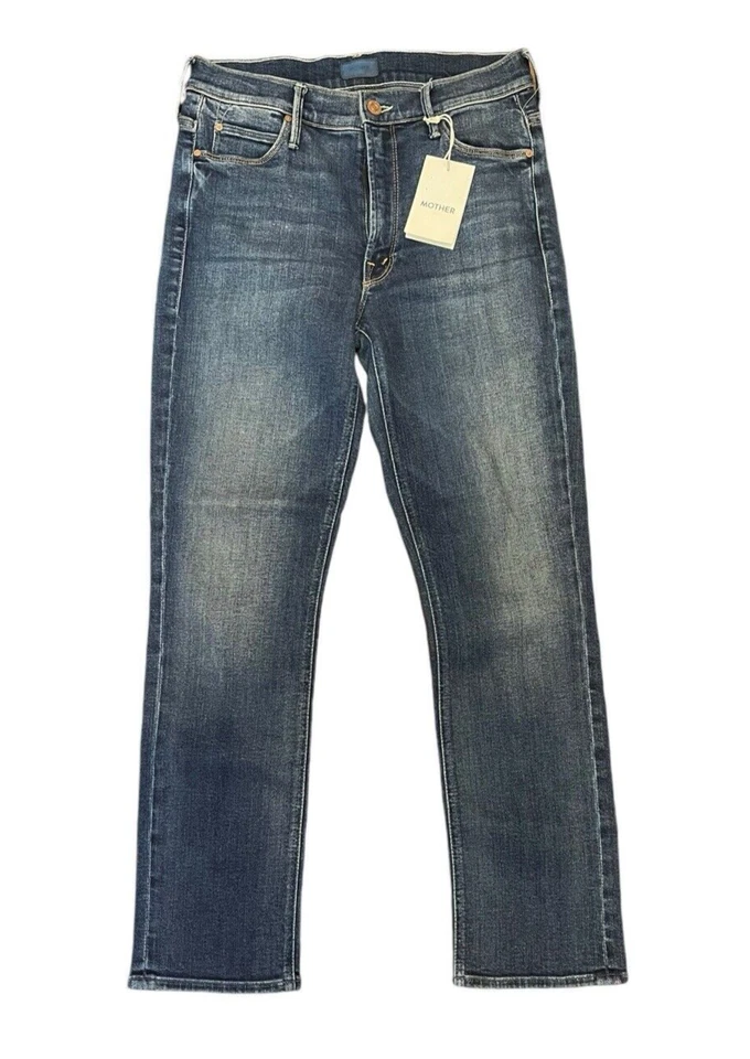 Mother Womens The Looker Blue Denim Frayed Hem Ankle Skinny Jeans 29