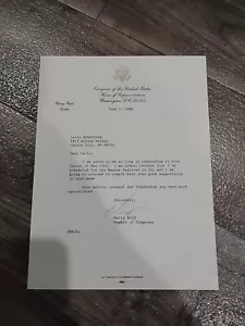 Carta firmada por miembro del Congreso Harry Reid 6/2/86 firma - Imagen 1 de 4