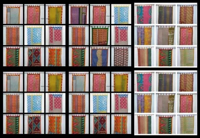 Cortina acolchada de algodón hecha a mano vintage kantha cortina bohemia decoración del hogar Foto 1 de 4