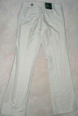 NUEVO CON ETIQUETAS Mujer PANTALONES BANANA REPUBLIC RYAN Talla 2 Piedra Beige Rayas ALGODÓN Leg33 Foto 1 de 4