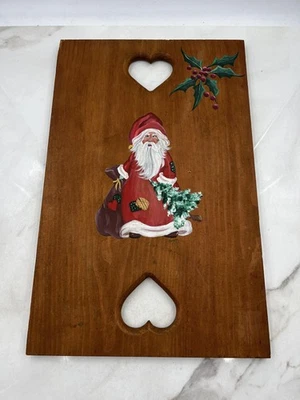 Juego de ajedrez de madera vintage 1978 pintado a mano Papá Noel Navidad firmado Foto 1 de 4