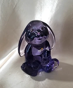 FENTON ** Purple LOP-EARED RABBIT ** 2005 Art Glass ** Signed - Bild 1 von 5