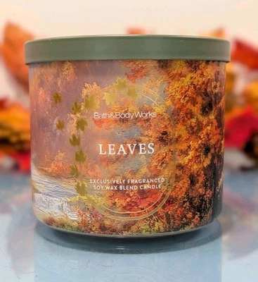 LEAVES Big 3-Wick Candle Bath & Body Works Autumn Clove Spice Nectar Apple Fall - Image 1 of 4