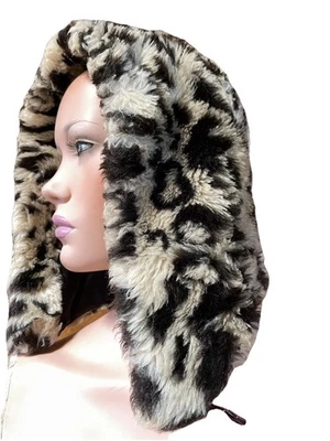SOMBRERO CON CAPUCHA VINTAGE PIEL DE LEOPARDO SINTÉTICO O/S Foto 1 de 4