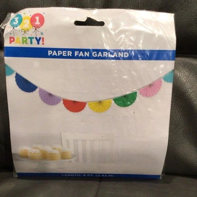Lote de 321 Guirnalda de Abanico de Papel Banner para Fiesta - Cumpleaños de 8 Pies de Largo Foto 1 de 2