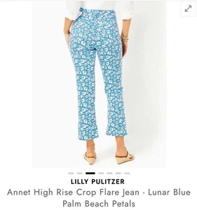 Lilly Pulitzer Annet High Rise Crop Flare Jean Womens Sz 00 Floral Petals - Picture 1 of 11
