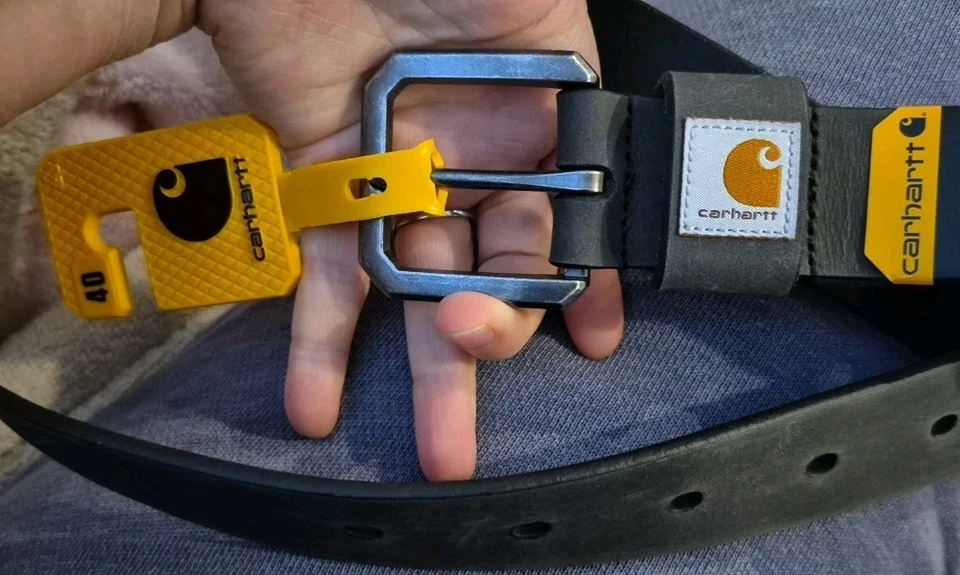 Carhartt Size 40 Black Full Grain Saddle Leather Legacy Mens Belt WB5502