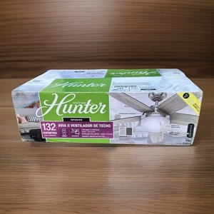 Hunter Avia II 52” Ceiling Fan w/ LED Light & Remote - Brushed Nickel New In Box - Picture 1 of 5