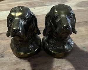 Bronze plattiert PM Handwerker Metall Irish Setter Hund Buchstützen Messing 5,25" T - Bild 1 von 10