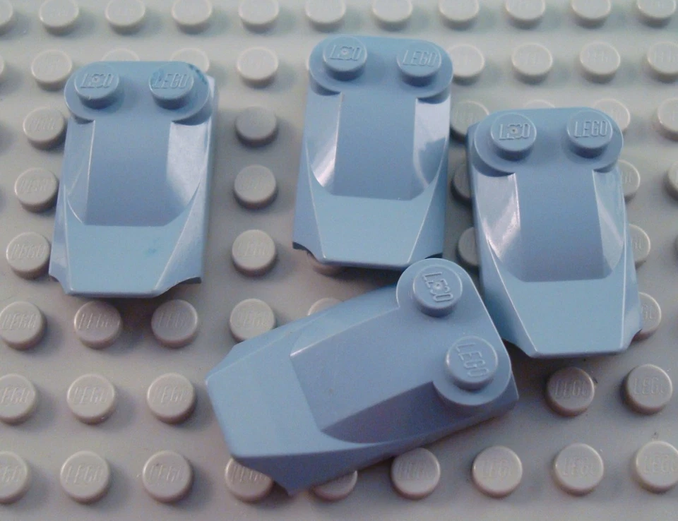 LEGO Lot of 4 Sand Blue 3x2 Lip End Car Vehicle Engine Bricks - Image 1 of 1