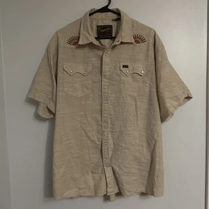 Camicia Howler Bros Bottoni Uomo Xl Gaucho Western Perla Snap Sol Levante 100% Cotone - Foto 1 di 4