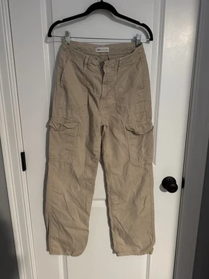 Pantalones cargo Zara para mujer Streetwear holgados pierna talla 4 Foto 1 de 4