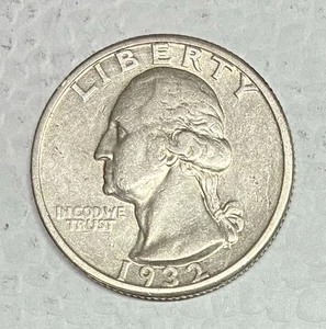 1932-D Washington Quarter, AU Details, Cleaned, Key Date Only 436,800 Minted! - Picture 1 of 2