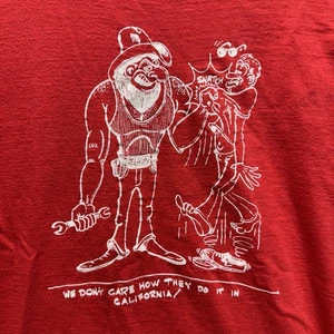 "Camiseta de Colección Años 80 Texas Vs California Vaquero Político Forajido Roja Liberal 18""x24""" - Imagen 1 de 10