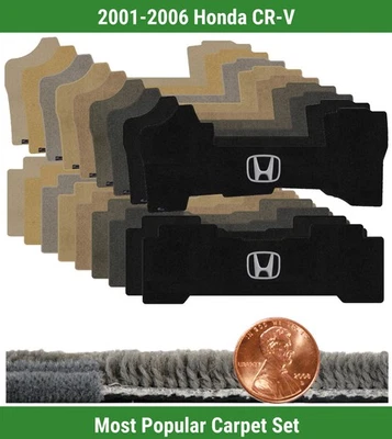 Juego de alfombrillas Ultimat personalizadas para Honda CR-V 2001-2006 con logotipo (2 piezas) #SI0 Foto 1 de 4