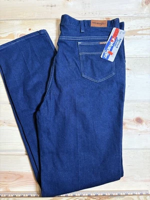 Vintage Wrangler Jeans Mens 40x34 Blue Regular Fit NuStraight Made USA Deadstock - Image 1 of 4