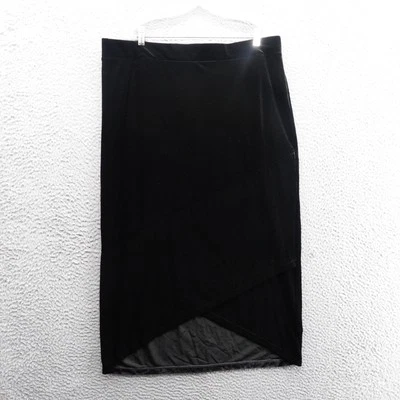 Chicos Travelers Skirt Womens Size 3 US16 Velvet Asymmetrical Hem PullOn Elegant - Image 1 of 4