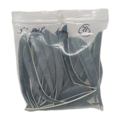36 Count Archery Arrow Feathers 5" Right Wing: Parabolic Gray - Image 1 of 2