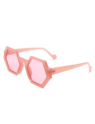 Geometric Fashion Unisex Sunglasses - Round Shades with Irregular Tinted Lens - Image 1 of 4
