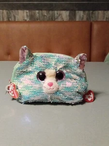 Ty Flippables Sequin Cat Whimsey Cosmetic Bag - Picture 1 of 2