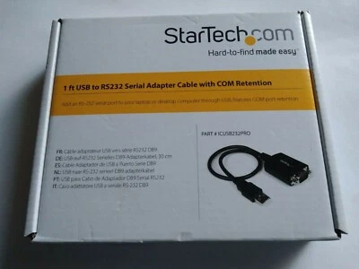 StarTech 1' USB to RS232 Serial DB9 Adapter Cable with COM Retention - Image 1 of 4