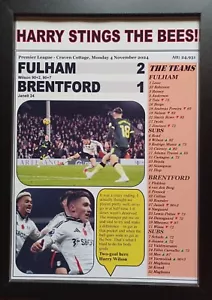 Fulham 2 Brentford 1 - Premier League 2024 - souvenir print - Picture 1 of 5