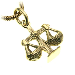 Colgante signo zodiacal Libra oro auténtico 333 signo zodiacal macizo pequeño 8kt - Imagen 1 de 2