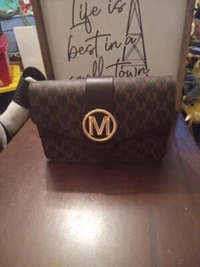 Brown Monogram "M" Purse/Handbag - Picture 1 of 10