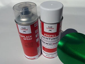 Farbspray Set a 400ml Autolack Basislack Candy Grün 2 Metallic +Klarlack Tuning - Bild 1 von 3