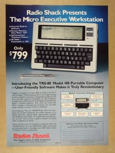Tandy Radio Shack TRS-80 1983 modelo 100 computadora portátil anuncio impreso de colección - Imagen 1 de 1