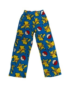 Pokémon Pokachu Pajama Pj Sleepwear Pants Blue Unisex Kids Size 8 GUC - Picture 1 of 8