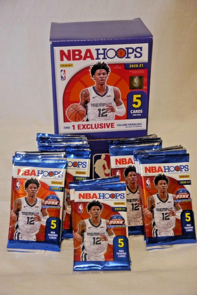 2020-21 NBA Hoops Basketball Display 35 Sealed Packs 5 Cards Per Pack Ja Morant - Image 1 of 4