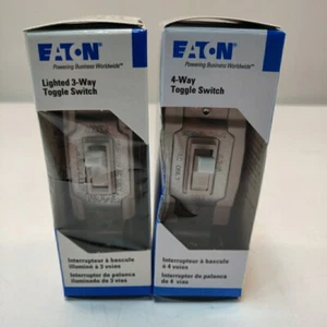 1 Each NEW EATON Wiring 1242-7W-BX-LW 4-Way 3-Way Toggle Switch White - Picture 1 of 2