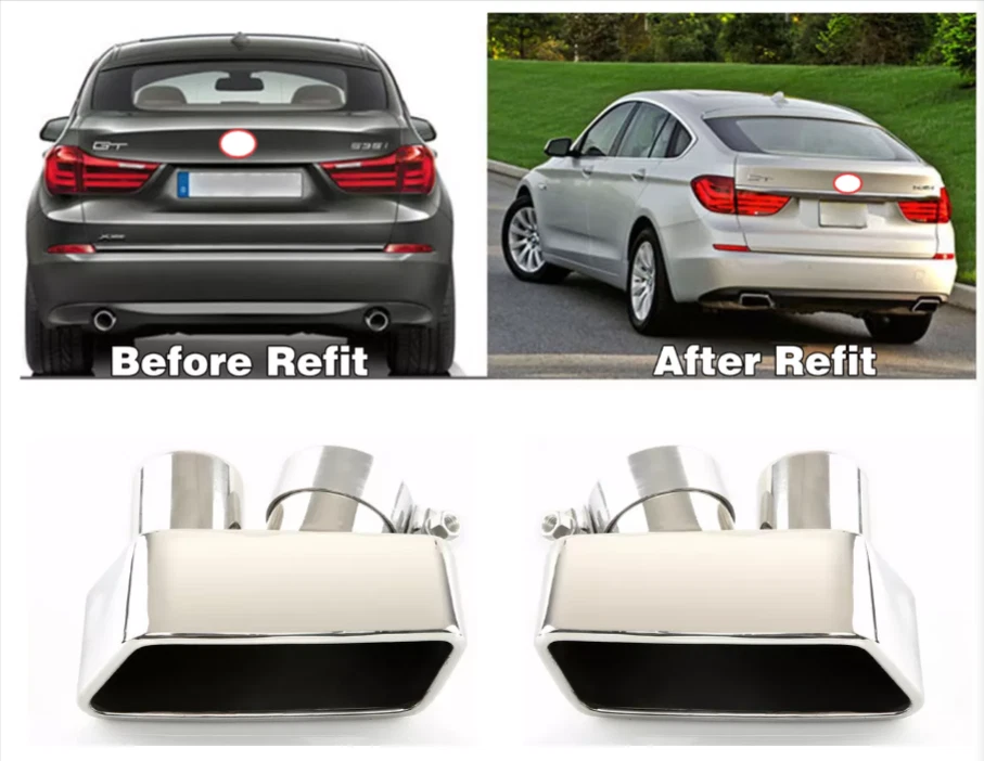 Car Rear Exhaust Tip Muffler Tailpipe For BMW 5-Series F07 GT 535 2PCS — 第 1/4 张图片