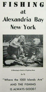 Vintage Fishing Guide Directory Alexandria Bay New York Large Mouth Bass 1950s - Picture 1 of 5