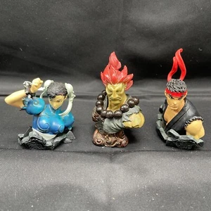 Capcom Street Fighter 15th Anniversary Chun Li Ryu Akuma Mini Bust Set Of 3 - Picture 1 of 20