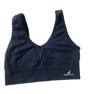 Sujetador Bralette Inalámbrico Nautica Mujer Talla Grande Pullover Cuello en V Azul Logo Sin Almohadillas - Imagen 1 de 7