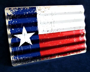 BANDERA DE TEXAS - *US MADE* - Cartel de metal corrugado - Man Cave Garage Bar Wall Décor - Imagen 1 de 10
