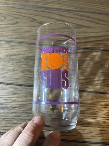 Vintage NBA Phoenix Suns basketball logo drinking glass 6" tall Cover
